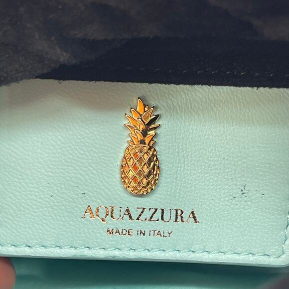 Aquazzura Black Suede Gytane Mini Fringe Trim Drawstring Hobo Crossbody Bag - Picture 7 of 10